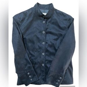 Coldwater Creek Navy Blue Soft Faux Suede Jacket / Blazer 14